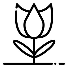 Tulip Icon in Line Style