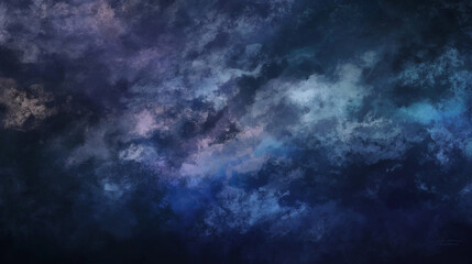 Background of Renaissance Dark Stormy Cloud Painting: Blue, Sapphire, Menacing Colors in Evening Dramatic Style