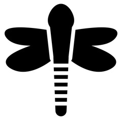 Dragon Fly Icon in Solid Style