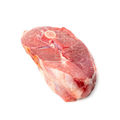 Raw mutton leg fillet isolated, lamb meat pieces, tenderloin or mutton sirloin meat. Fresh sheep fillet