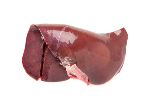 Raw lamb liver isolated, fresh mutton offal, sheep giblets, lamb liver