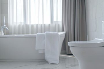 Serene White Bathroom Interior with Natural Light
