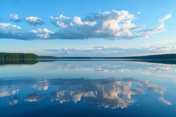 Obraz premium Majestic Mountain Reflections on a Clear Blue Lake