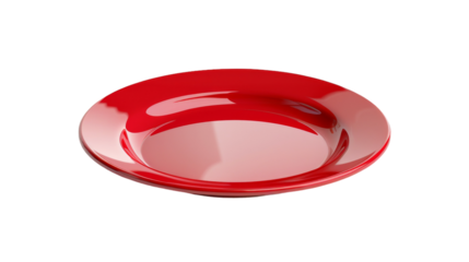 Scarlet Elegance: A Red Plate on a White Canvas