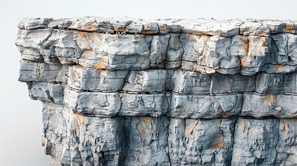 rocky stone is part of a mountain rock isolated on a white background