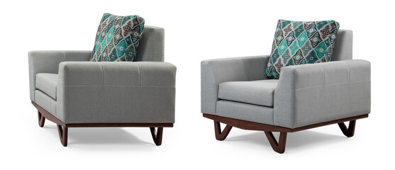 armchair different angles isolated on a white background .