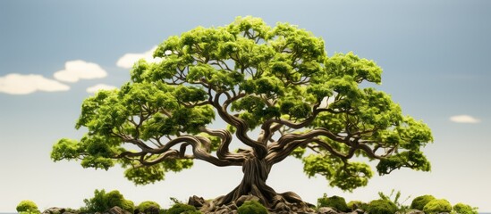 tree with roots isolated on white background