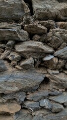 texture of gray stone wall, stone fence, texture of stone, cobblestone