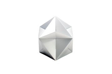 Silver Symmetry: A Triangular Tale on Transparent PNG Background...