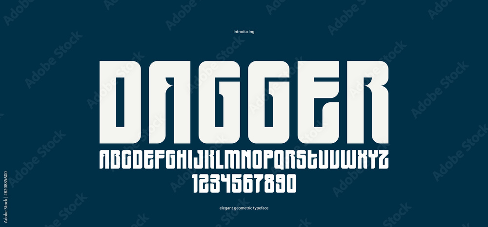 Fototapete bold simple sans serif display font for logos headers or slogans, vector thick and heavy geometric t