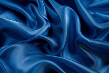 Obraz premium Blue abstract background Shiny Natural Dark Blue Silk 