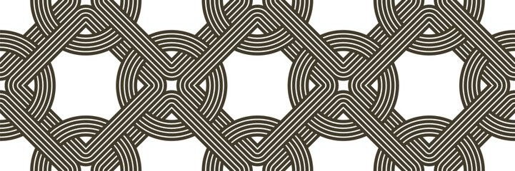 Lattice geometric seamless pattern vector design, trendy retro style minimal grid tiling, monochrome net linear art.