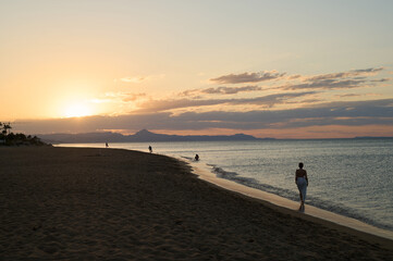 Fototapeta premium Sunset on Les Bovetes beach, near Denia. Alicante. Valencian Community. Spain