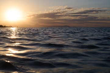 Obraz premium Sunset on Les Bovetes beach, near Denia. Alicante. Valencian Community. Spain