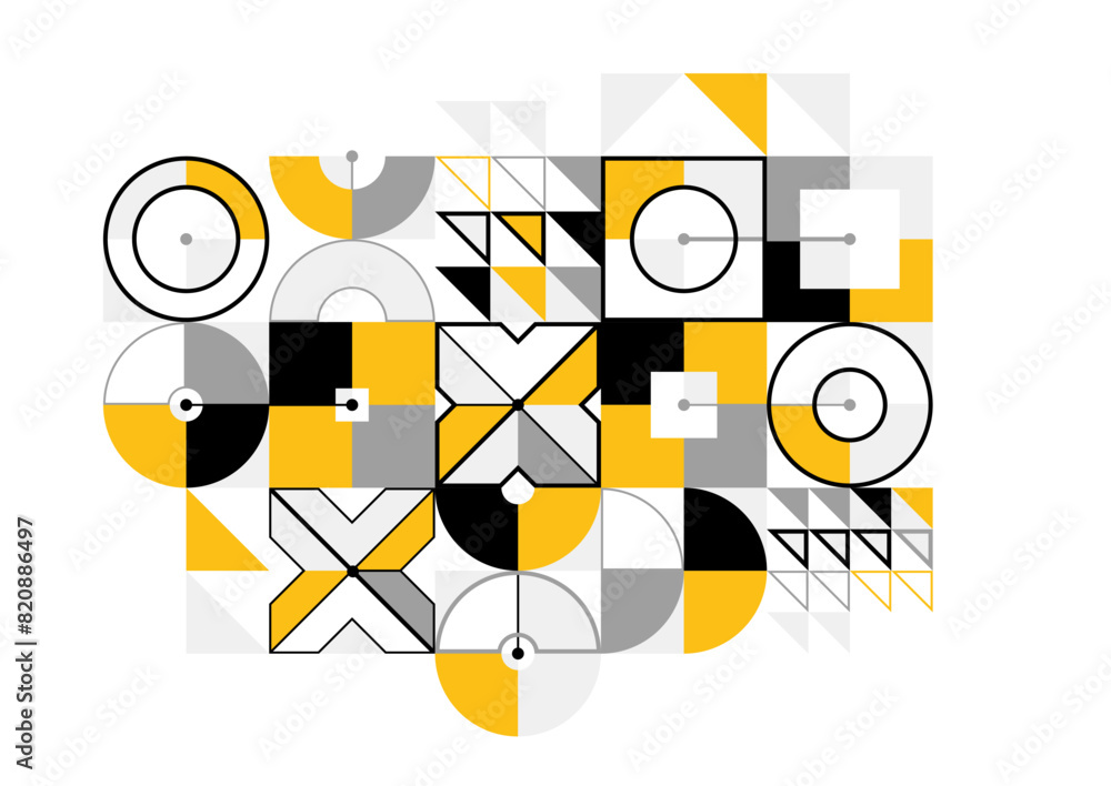 Poster abstract vector geometric background, tech engineering look like shapes and lines composition, mecha