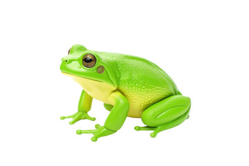 Fototapeta premium Enchanted Emerald Frog on a Blank Canvas on Transparent PNG Background...