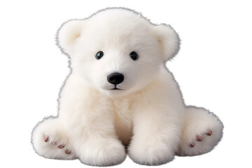 The Frosty Guardian: An Ivory Polar Bear in a Winter Wonderland on Transparent PNG Background...