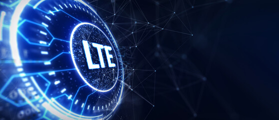 Business, Technology, Internet and network concept. LTE abbreviation, modern technology concept. 3d illustration