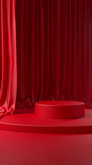 3D rendering red podium
