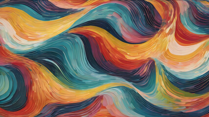 Fototapeta premium Vibrant Waves Spectrum: Colorful Rainbow Design for Artistic Wallpaper