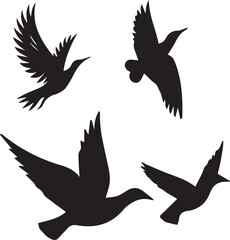 Birds flying image - Silhouette of birds -Vector Image of bird