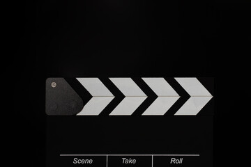 Clapperboard, video production, screen shot, studio setup.