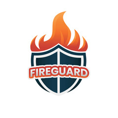 911 Fire shield logo illustration, suitable for fire prevention logo or fire safety logo or fire guard department. Suitable for T-shirt, Badge, Emblem, print, identity. Isolated and editable color