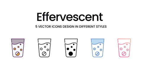Effervescent  Icons different style vector stock illustration