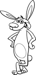 funny cartoon rabbit animal character coloring page