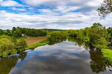 Luznice river on a summer day. Czechia.