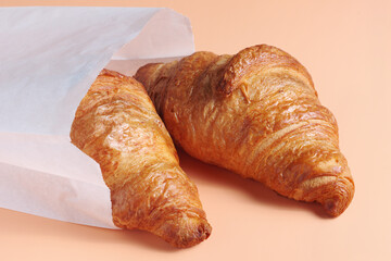 Croissants in a paper bag