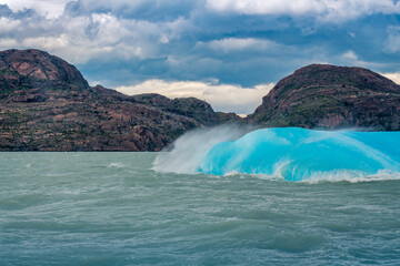 Grey glacier in Torres del Paine National Park, in Chilean Patagonia