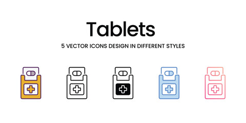 Tablets Icons different style vector stock illustration
