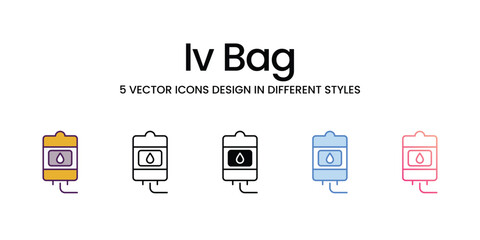 Iv Bag Icons different style vector stock illustration