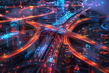Fototapeta premium Sci-Fi Tron style Machine Texture Backdrop Background Wallpaper. Beautiful simple AI generated image in 4K, unique.