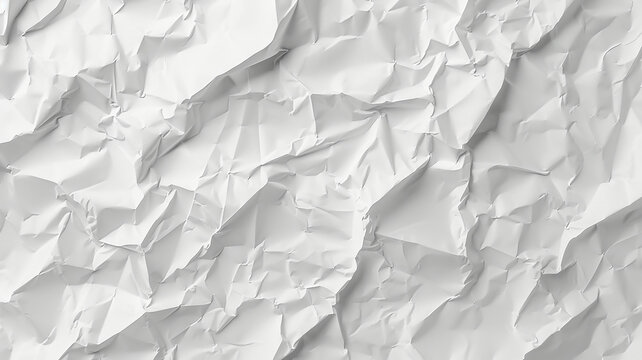 White Paper Texture background crumpled rough effect. Crumpled translucent white paper abstract shape background with space for text