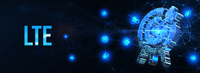 Obraz premium Business, Technology, Internet and network concept. LTE abbreviation, modern technology concept. 3d illustration