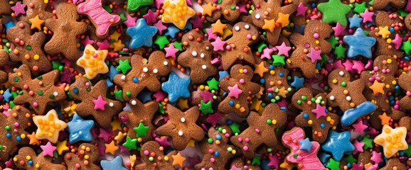 Amidst The Festive Revelry Of Christmas, Dog-Shaped Cookies In The Form Of Bones, Stars, And...