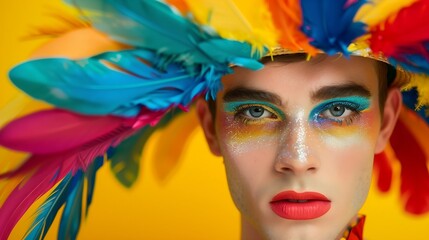 Fototapeta premium gay with bright makeup