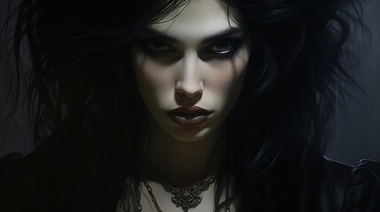 Naklejka premium Eternal Temptation: Portrayal of a Female Vampire