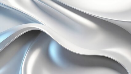 White, grey and blue smooth 3d curvy, wavy lines background.