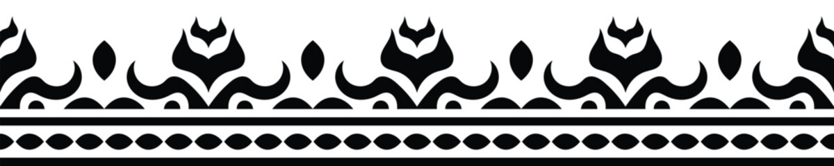 Ethnic border ornament pattern. Geometric oriental seamless pattern. Vintage element vector illustration. Baroque Floral Aztec tribal. Design for frame, textile, fabric, clothing, carpet, background.