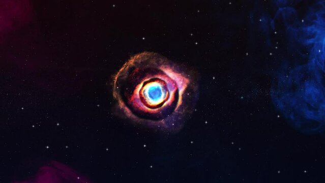 fictional space, fictional god eye nebula in deep space, Abstract background. Traveling through star fields in space star burst light, Blue bright galaxy panorama, abstract cosmic space background, 