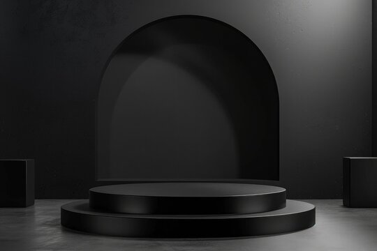 black podium for marketing mock up