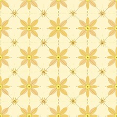 Seamless Floral Pattern with Yellow Flowers