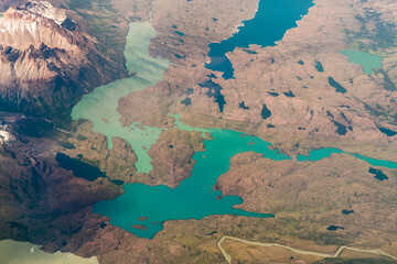 aerial landscape from a plane of Chile