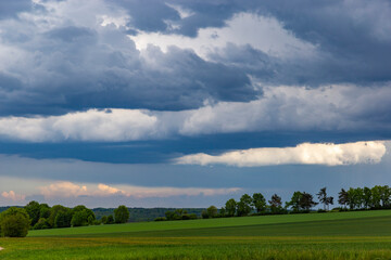 Storm is coming. Summer landscape with thunderclouds.