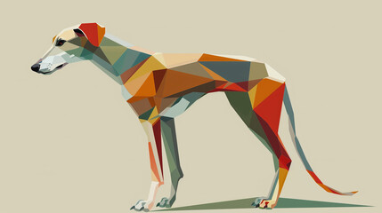 Obraz premium Creating a Stylishly Geometric Whippet Design with Artistic Flair