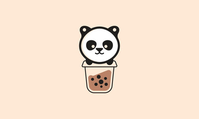 Combination of panda with coffee juice