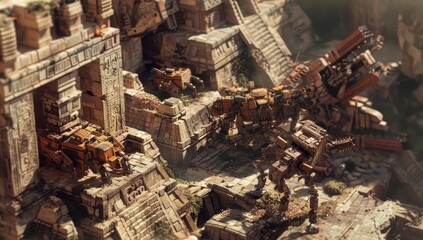 Fototapeta premium Ancient Mecha Mayan City